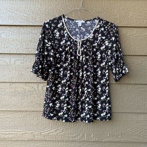 Dressbarn womens top blouse ditsy floral prints